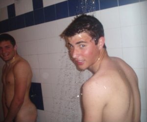 Look out. Someone's brought a camera into the showers